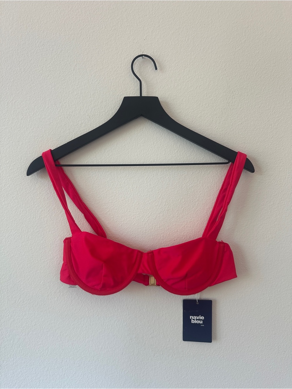Navie Bleu Red Underwire Bikini Top Size M NWT Eco-Friendly Repreve Nylon Swim